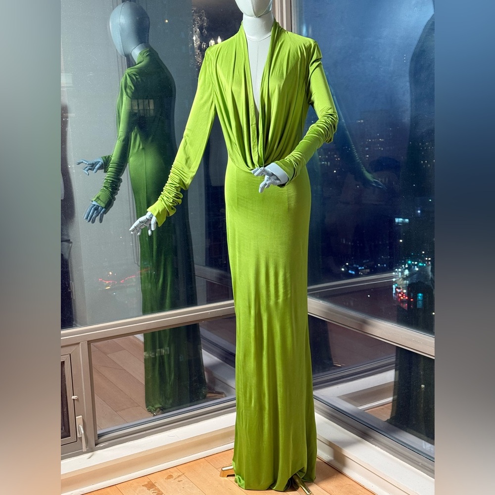 🆕 RAT & BOA 🧿 NWOT Octavia Long Sleeve Column Maxi Dress, Green - Sz XL US 10 - Picture 6 of 16